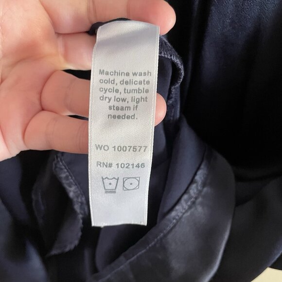 Michael Stars LP Nocturnal Blue V-Neck Long Sleeve Sutton Mixed Media Dress NWT - Picture 12 of 13